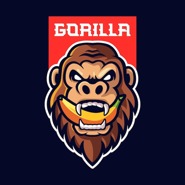 gorilla mascotte logo sjabloon