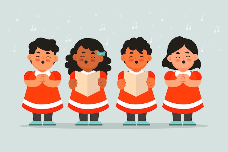 Gratis Vector gospel christmas koor illustratie