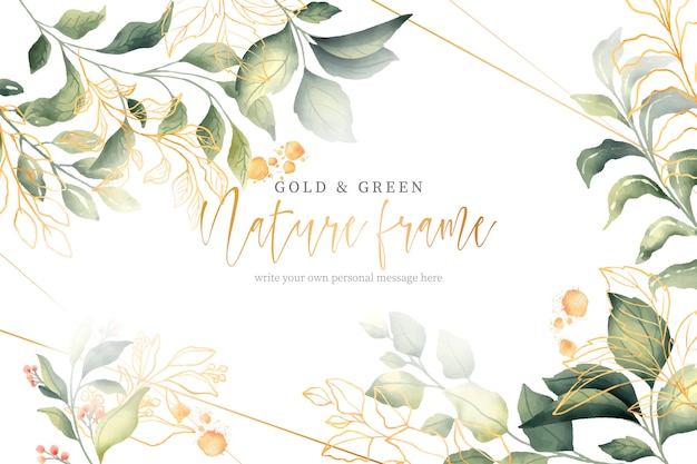 Goud en groen natuurframe