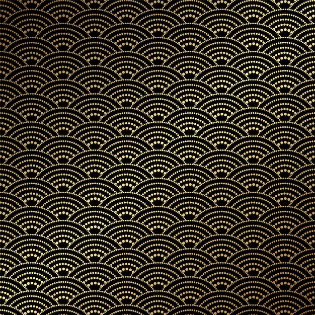 Goud en zwart golfpatroon in Japanse stijl