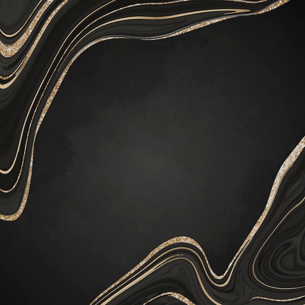 Goud en zwarte vloeistof patroon achtergrond