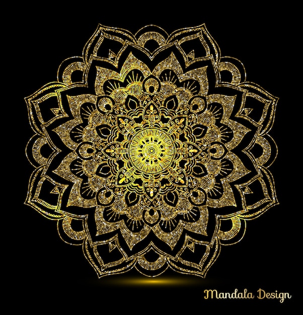 Gratis vector goud mandala ornament