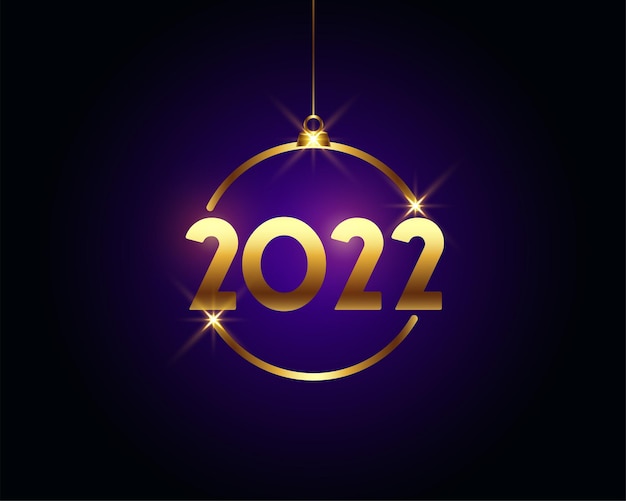 Gouden 2022 nieuwjaar kerstbal stijl bannerontwerp