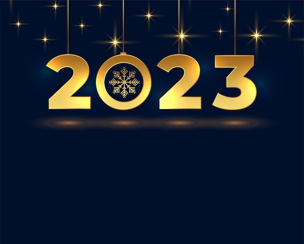 Gratis vector gouden 2023 oudejaarsavond vakantiebanner met tekstruimte vectorillustratie