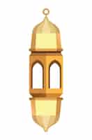 Gratis vector gouden arabische lamp hangend pictogram