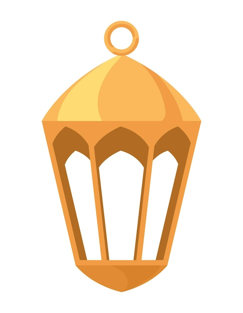 Gratis vector gouden arabische lamp hangend pictogram