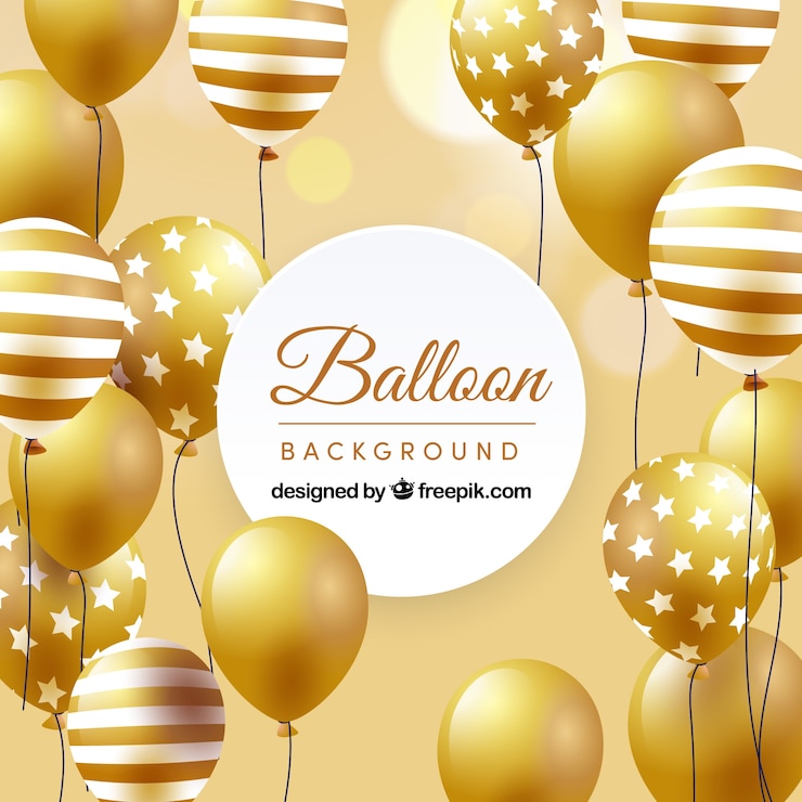 Gratis Vector gouden ballonnen achtergrond
