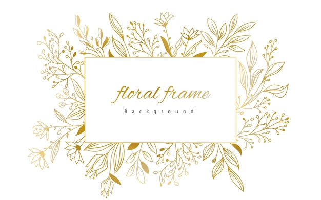 gouden bloemen planten frame