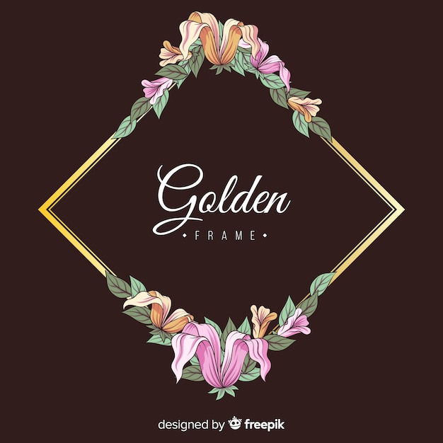 Gouden bloemenframe