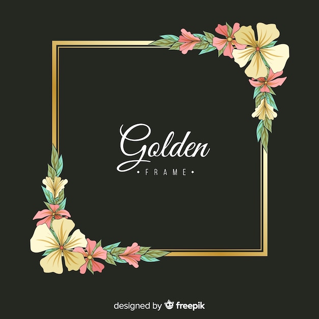 Gouden bloemenframe