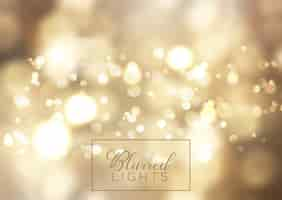 Gratis vector gouden bokeh licht achtergrond