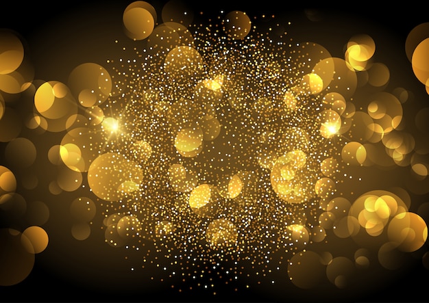 Gratis vector gouden bokeh licht achtergrond