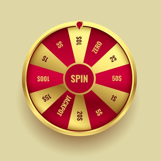 Gratis vector gouden casinowiel achtergrondspin voor geluk en win loterij