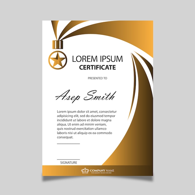Gouden certificaat ontwerp
