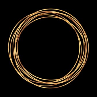 Gouden cirkelvorm. label, logo-ontwerpelement, frame. borstel abstracte golf. vector illustratie