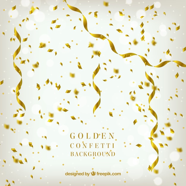 Gouden confetti achtergrond in realistische stijl