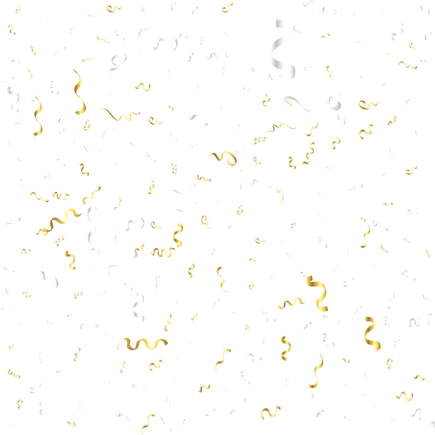 Gratis vector gouden confetti en streamer lint vallen op transparante achtergrond vector