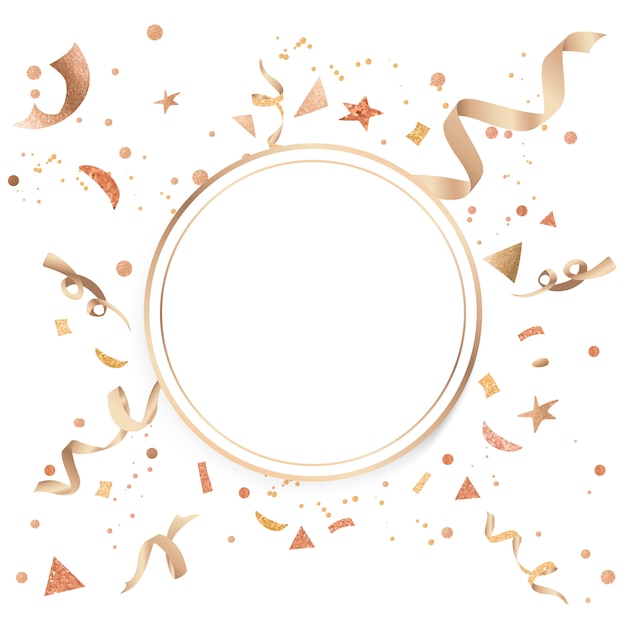 Gratis vector gouden confetti feestelijke ontwerp