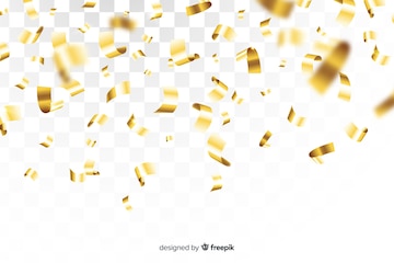 Gouden Confetti Op Transparante Achtergrond | Gratis Vector