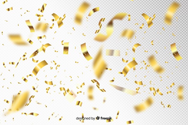 Gouden confetti realistische stijl als achtergrond