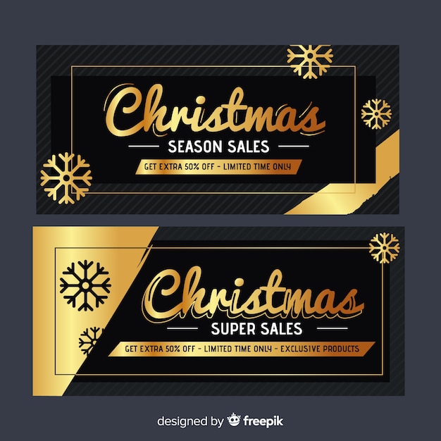 Gouden details kerst verkoop banner