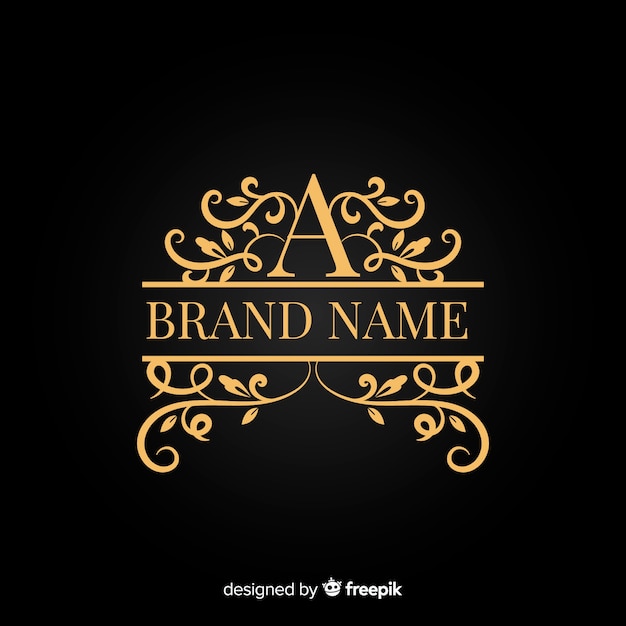 Gratis vector gouden elegant bedrijfs sierlogo