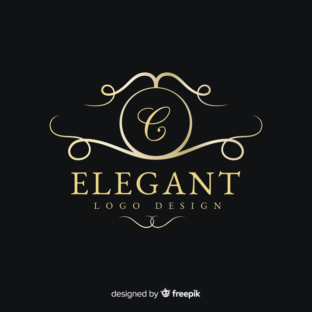Gouden elegant logo plat ontwerp