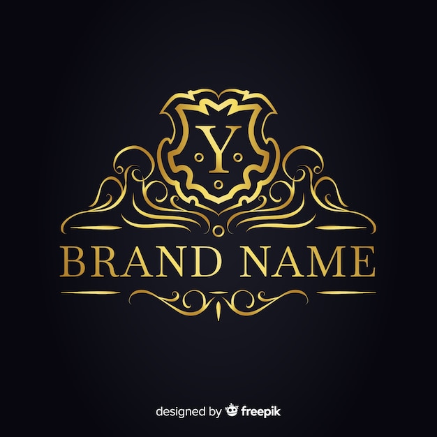 Gouden elegante logo sjabloon voor bedrijven