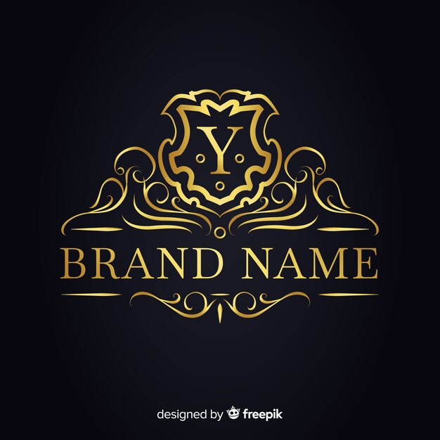 Gouden elegante logo sjabloon voor bedrijven