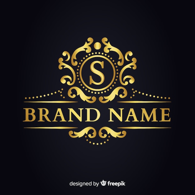 Gratis vector gouden elegante logo sjabloon voor bedrijven