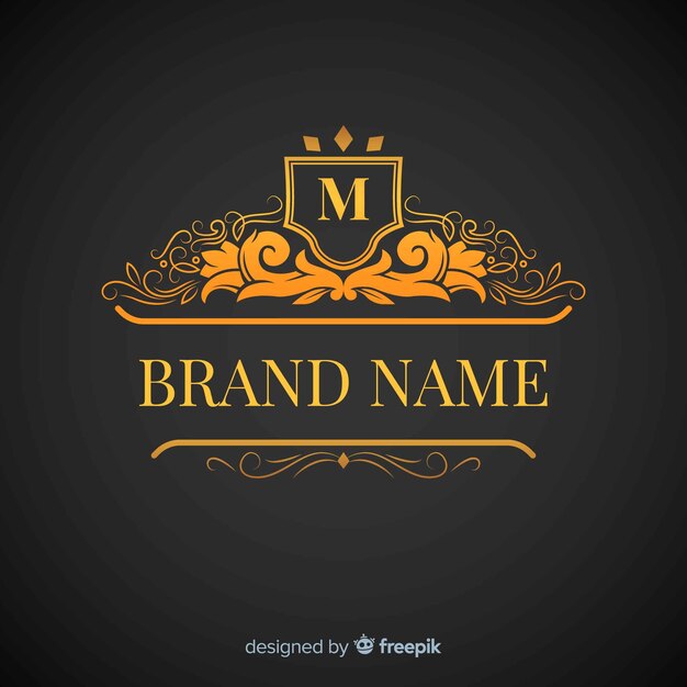 Gouden elegante logo vlakke stijl