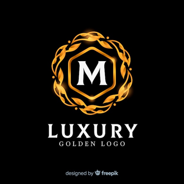 Gouden elegante logo vlakke stijl