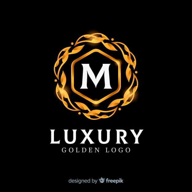 Gouden elegante logo vlakke stijl