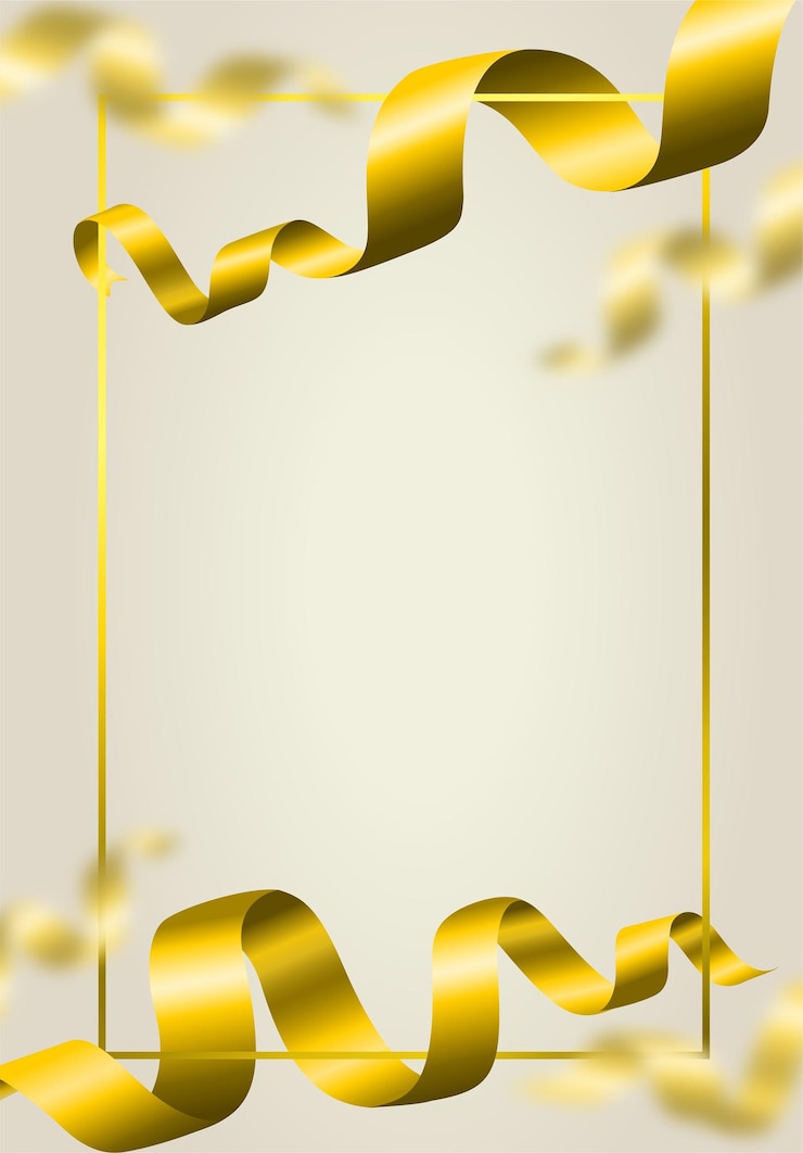 Gratis Vector gouden en gele lint frame vector illustratie