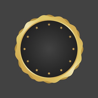 Gouden en zwarte luxe metalen badge sjabloon vector.