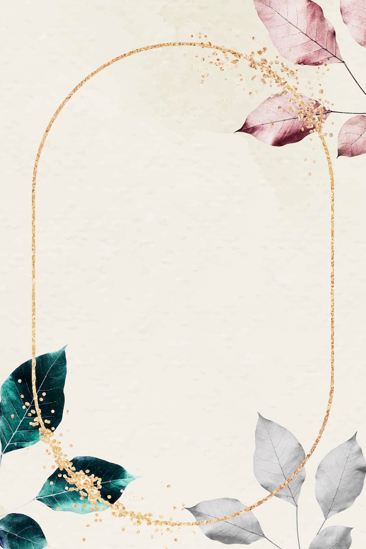 Gratis Vector gouden frame met gebladertepatroon op marmeren gestructureerde achtergrond