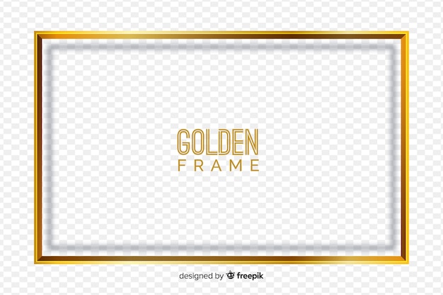 Gratis vector gouden frame op transparante achtergrond