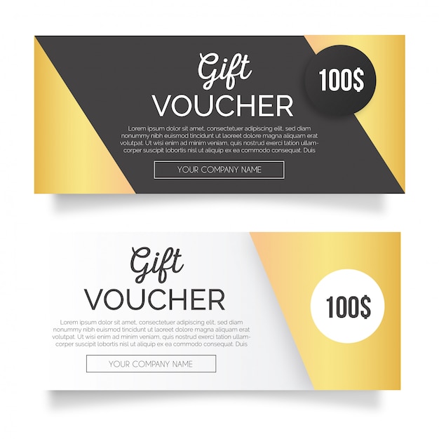 Gouden geschenk voucher banners