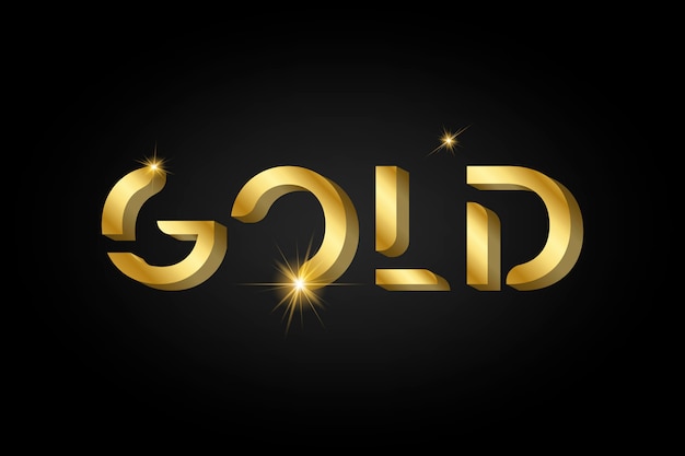 Gouden glanzende metalen typografie