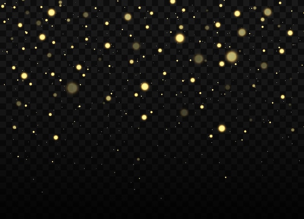 Gouden glitter achtergrond geel stof bokeh effect abstracte vallende gouden lichten en sterren