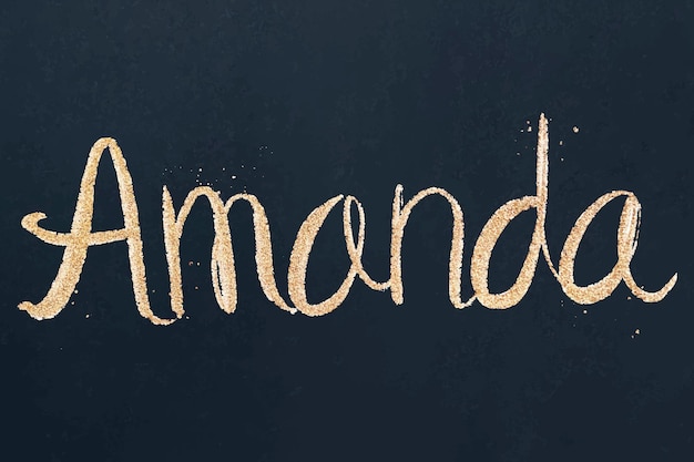 Gouden glitter amanda naam vector lettertype typografie