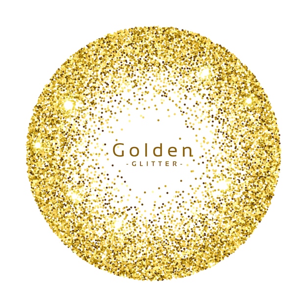 gouden glitter cirkel frame vector achtergrond