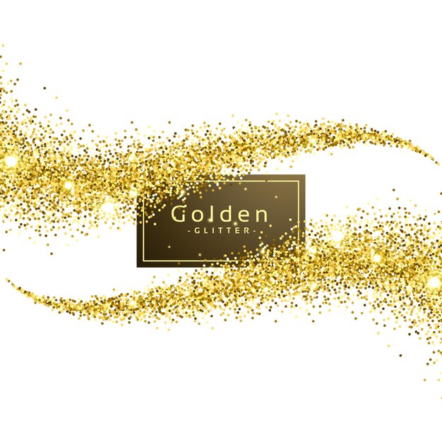 Gouden glitter golf achtergrond vector