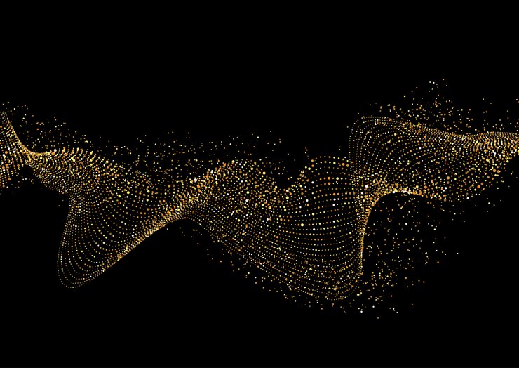 Gratis Vector gouden glitter golven achtergrond