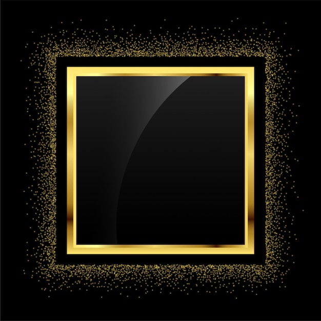 Gouden glitter lege frame achtergrond