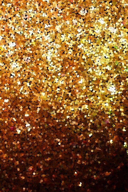 Gouden glitter textuur op zwarte achtergrond. Ronde glinsterende gloeiende deeltjes. Gouden glitter explosie-effect. Glanzende schittert confetti. Banner, poster, wenskaartontwerp glanzende vectorachtergrond