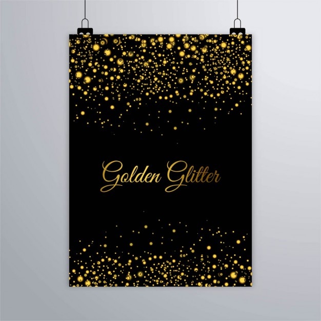 Gratis vector gouden glitters brochure