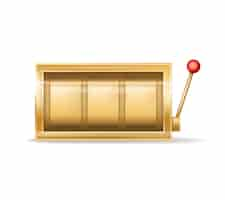 Gratis vector gouden gokautomaat, casinoapparatuur voor gokspellen