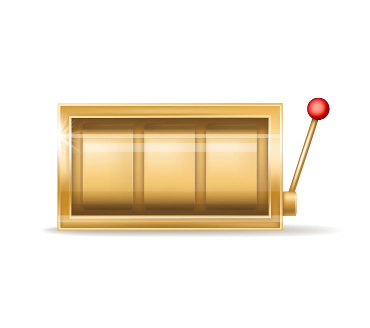 Gratis Vector gouden gokautomaat, casinoapparatuur voor gokspellen