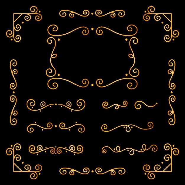 Gouden kalligrafische sieraad set